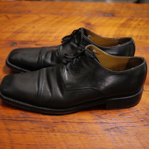 BARNEYS New York Black Leather Square Cap Toe Toe Dress Shoes Oxfords 11.5 46 main image 6